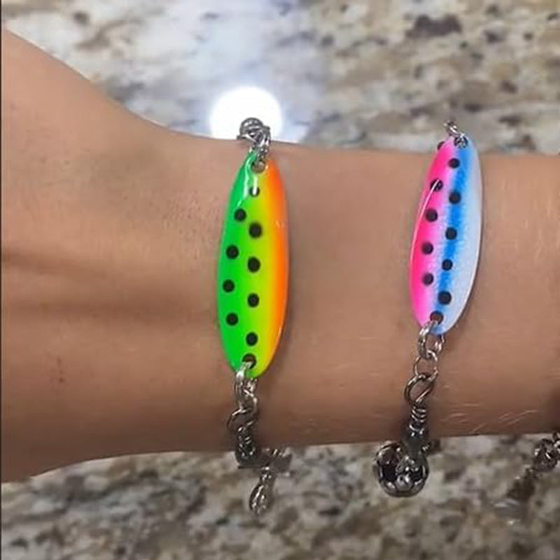 ✨️Fishing Lure Bracelet, Handmade Fishing Lure Bracelet, Unique Fisherman Jewelry with Swivels & Spoon Lures for Men, Women, Anglers & Outdoor Adventure Lovers