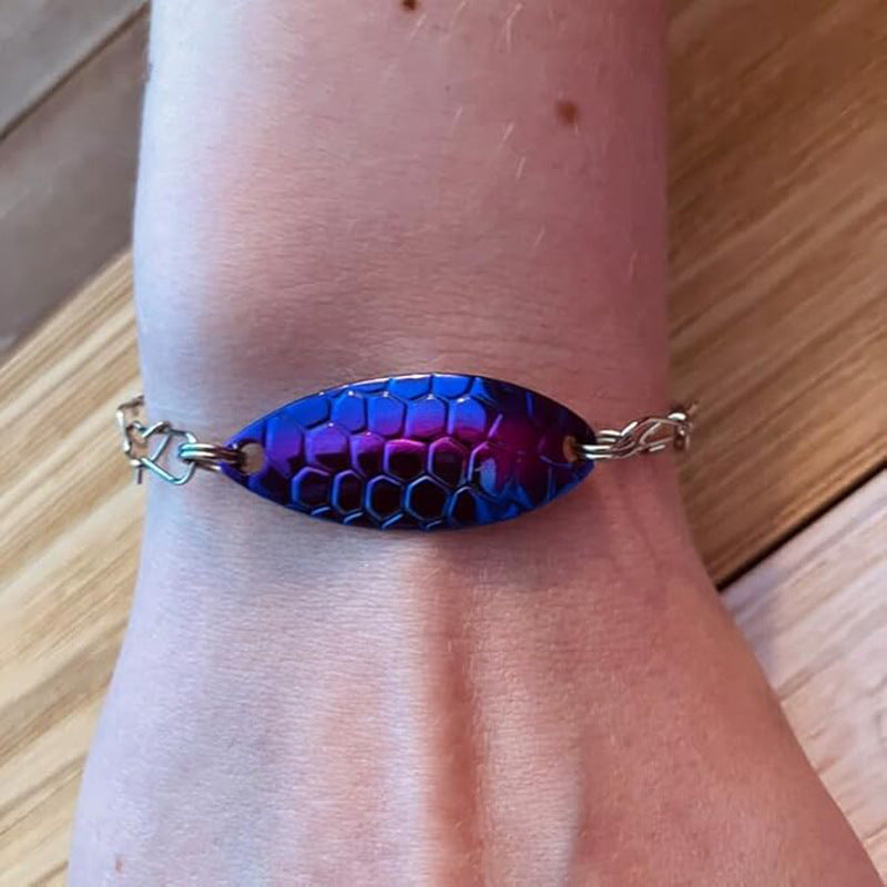 ✨️Fishing Lure Bracelet, Handmade Fishing Lure Bracelet, Unique Fisherman Jewelry with Swivels & Spoon Lures for Men, Women, Anglers & Outdoor Adventure Lovers