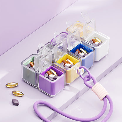 Weekly Pill Organizer - Foldable Travel Pill Organizer Magic Cube - Large Daily Pill Case for Fish Oil, Medicine, Vitamins, Supplements, Sugar