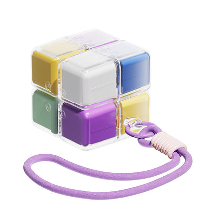 Weekly Pill Organizer - Foldable Travel Pill Organizer Magic Cube - Large Daily Pill Case for Fish Oil, Medicine, Vitamins, Supplements, Sugar