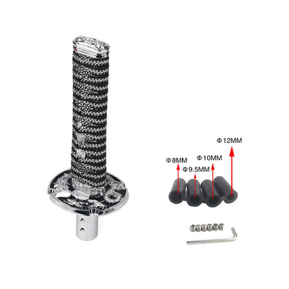 Universal samurai sword-shaped gear shift knob, manual gear shift knob with 4 adapters, replacement gear shift lever for cars