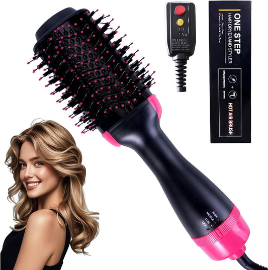 4-in-1 Hair Dryer Brush - Ionic Ceramic Titanium Brush Blow Dryer Hot Air Styler for Frizz-Free Blowouts, Salon Volumizer