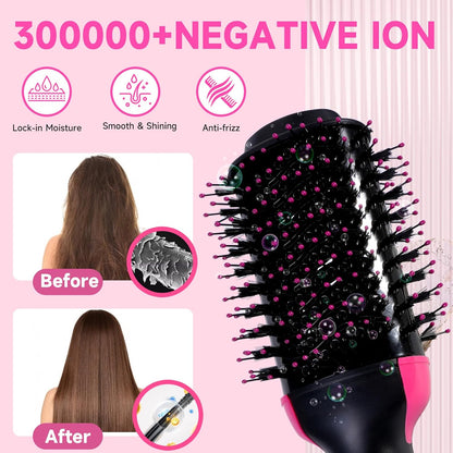 4-in-1 Hair Dryer Brush - Ionic Ceramic Titanium Brush Blow Dryer Hot Air Styler for Frizz-Free Blowouts, Salon Volumizer
