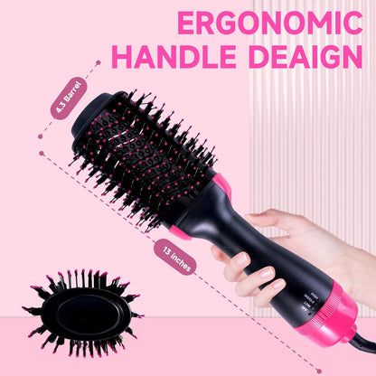 4-in-1 Hair Dryer Brush - Ionic Ceramic Titanium Brush Blow Dryer Hot Air Styler for Frizz-Free Blowouts, Salon Volumizer