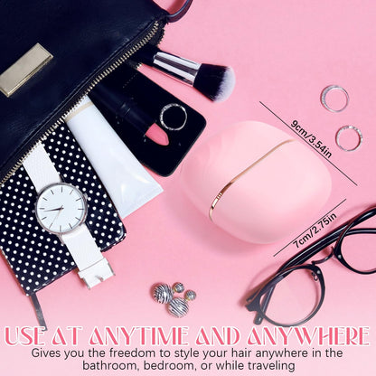 Mini Hair Straightener, Cordless&Rechargeable Portable Hair Straightener Brush with 3 Temperature Setting,Portable Electric Hair Brush 30s Heating,Mini Straightening Brush for Home & Travel