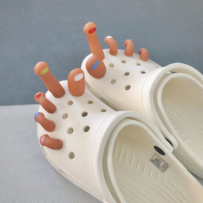 Fun perforated shoe toe decorations, 10 pieces per pack
