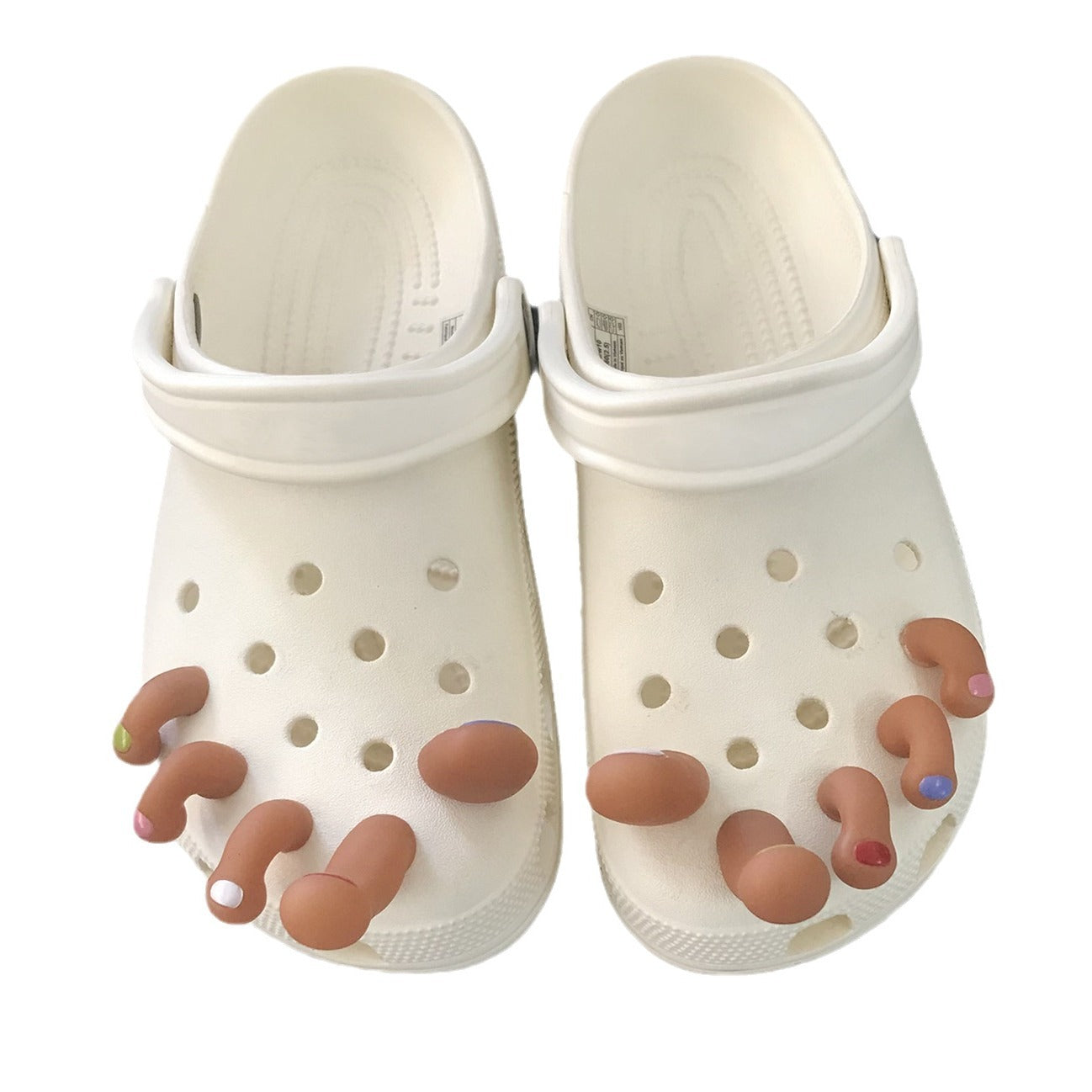 Fun perforated shoe toe decorations, 10 pieces per pack