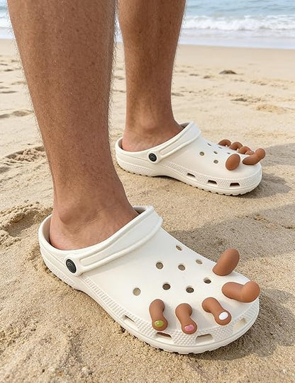 Fun perforated shoe toe decorations, 10 pieces per pack