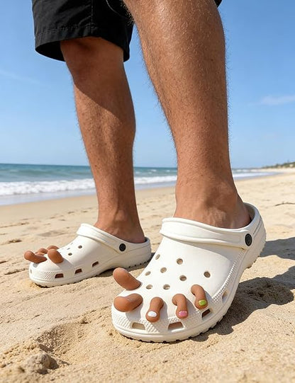 Fun perforated shoe toe decorations, 10 pieces per pack