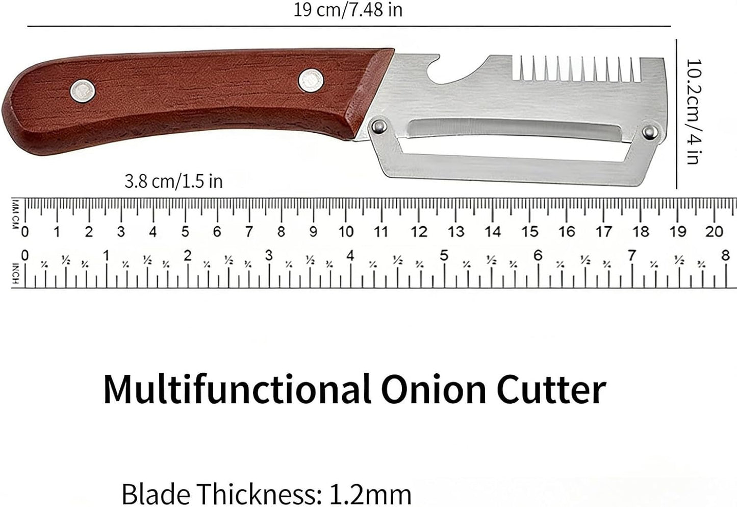 Vegetable Peeler with Wooden Handle and Bottle Opener,Stainless Steel Julienne Peeler