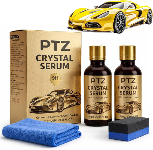 2Pack PTZ Crystal Serum for Cars – Advanced Graphene Ceramic Coating for Cars(50ML),Gloss Hydrophobicty Anti Scratch