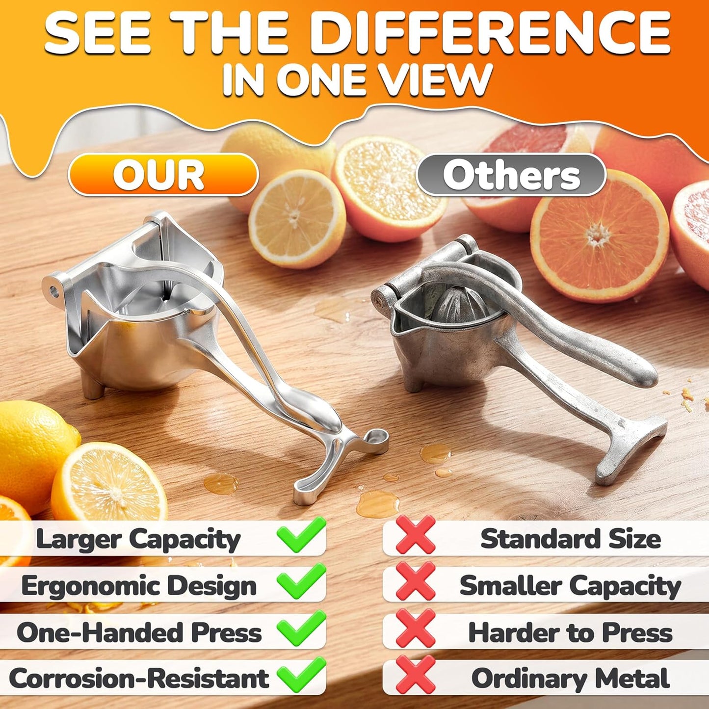 Fruit Juice Squeezer Handheld Aluminum Alloy