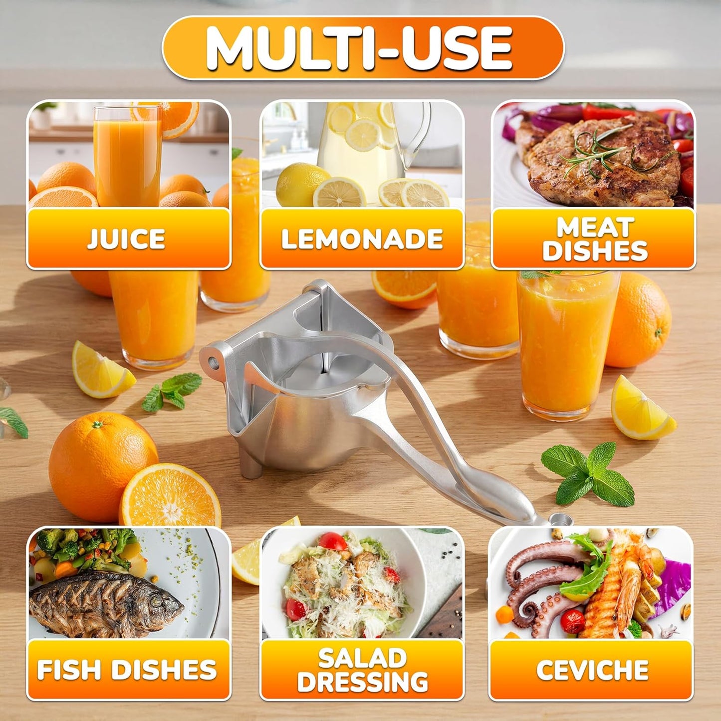 Fruit Juice Squeezer Handheld Aluminum Alloy
