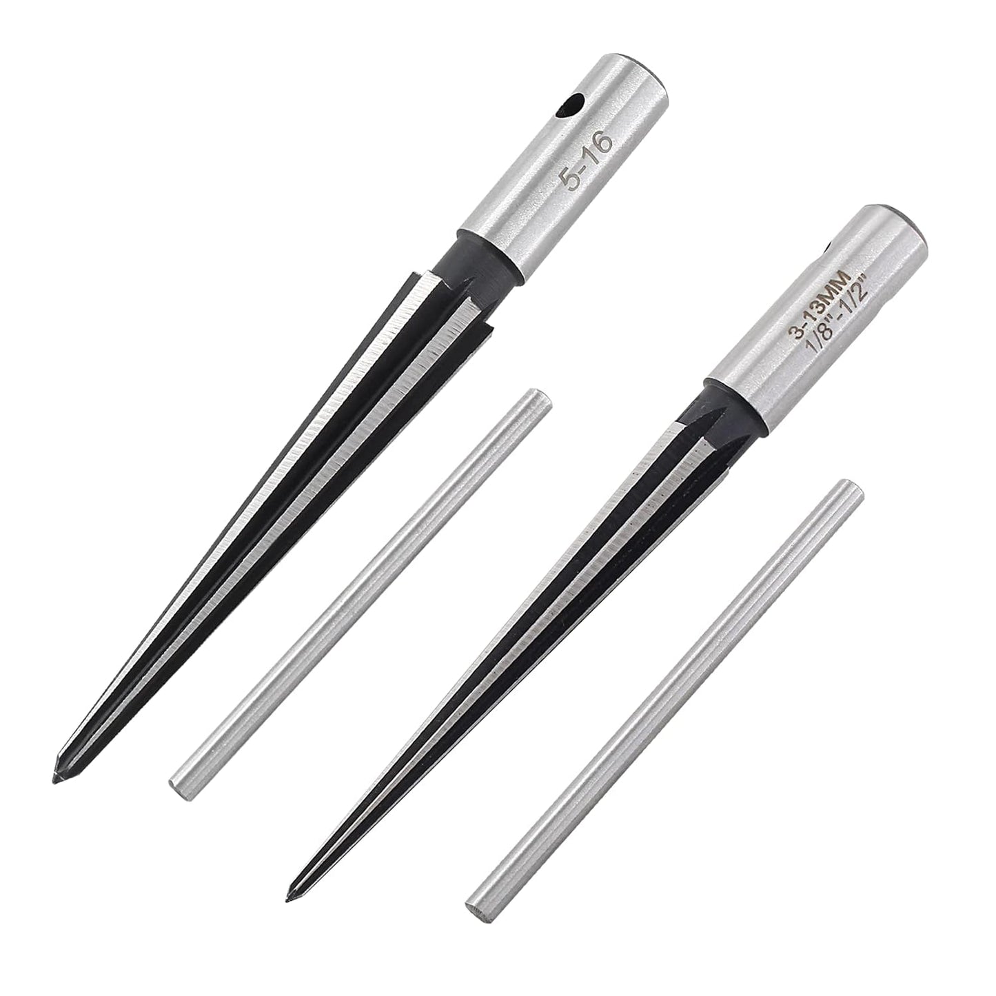 T Handle Tapered Reamer Set, 1/8"-1/2" (3-13mm) & 3/16"-5/8" (5-16mm) Bridge Pin Hole Handle Tapered Reamers