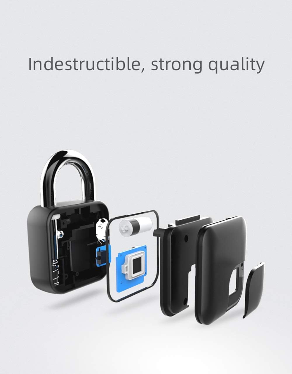 Smart Biometric Keyless Fingerprint Door Padlocks Rechargeable Anti-Theft Waterproof Security Lock