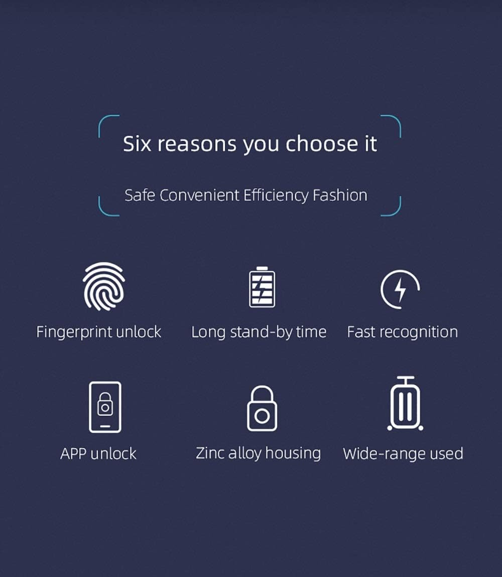 Smart Biometric Keyless Fingerprint Door Padlocks Rechargeable Anti-Theft Waterproof Security Lock