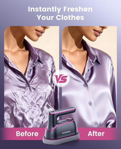 Portable handheld travel steam iron, heats up in 8 seconds