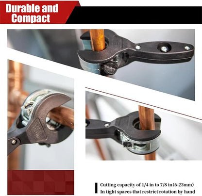 Ratcheting Tubing Cutter, Copper Pipe Cutter for Cutting 5/16 to 1-1/8 in