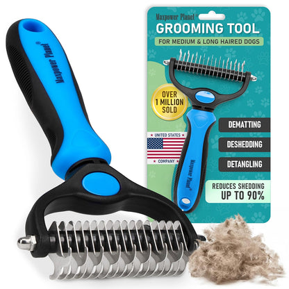 Original Pet Grooming Rake - Double-Sided Deshedding Dematting Tool