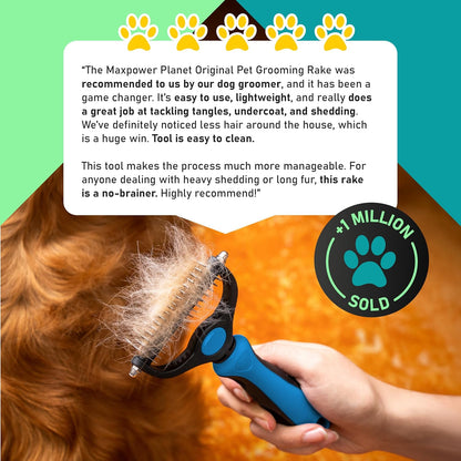 Original Pet Grooming Rake - Double-Sided Deshedding Dematting Tool