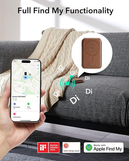 Magsafe Wallet with Full Find My Functionality,5 Card Holder Stand Grip for Phone Case, RFID Blocking, Magnetic Wallet for iPhone 17e/17/16/15/14/13/12 Series, with Adjustable Stand