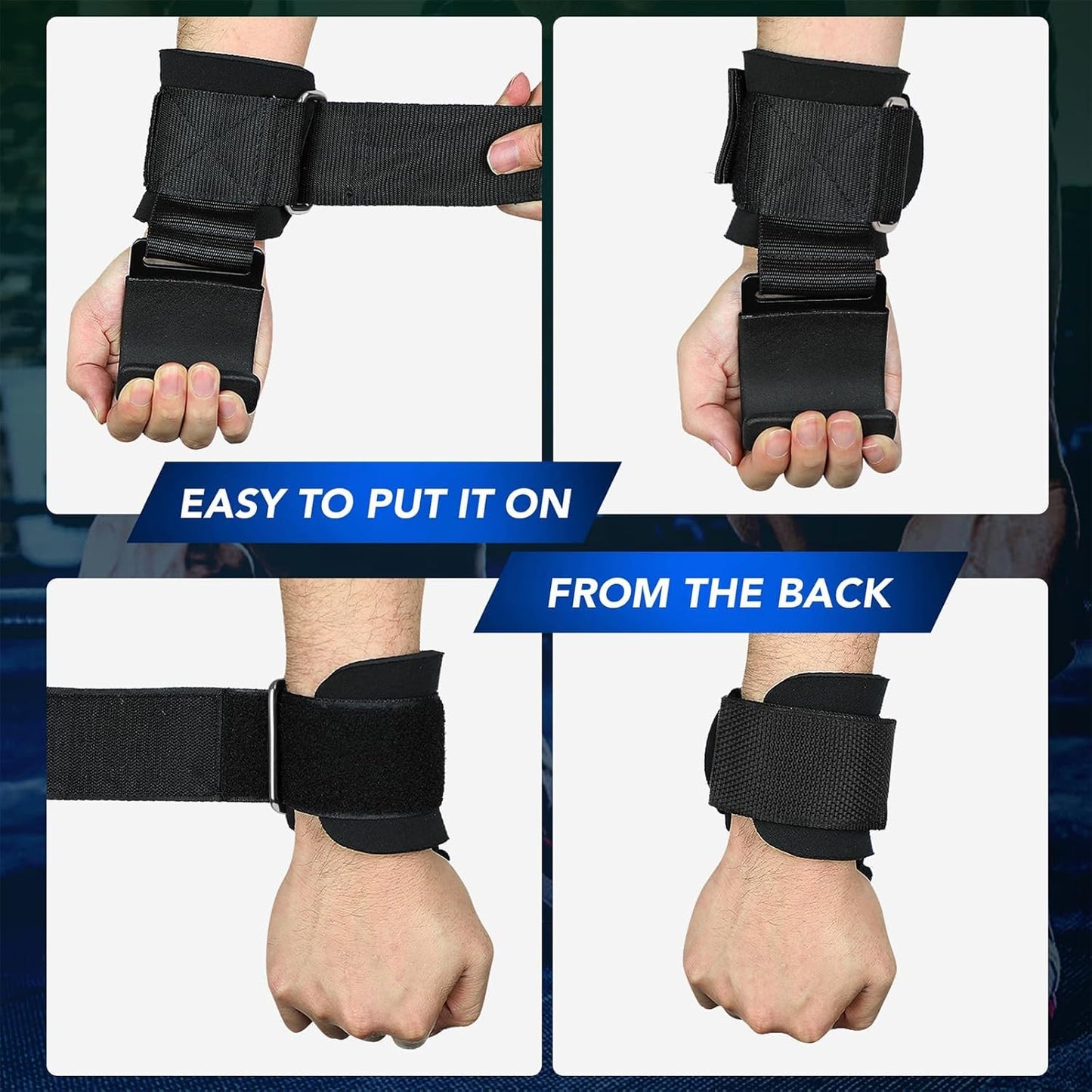 💪🏼Weight Lifting Hooks (Pair) for Deadlifts, Pull Ups, Shrugs, Weightlifting Hooks Gym Gloves