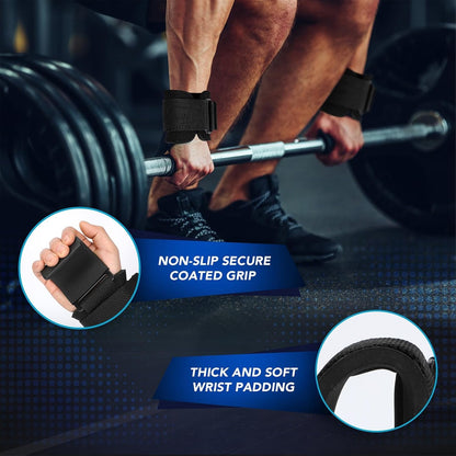 💪🏼Weight Lifting Hooks (Pair) for Deadlifts, Pull Ups, Shrugs, Weightlifting Hooks Gym Gloves