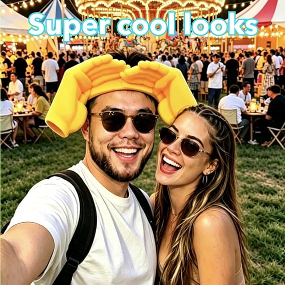 🔥🔥Hands-Free Hand Shade Hat – Instant Sun Protection Visor,Adjustable Funny Hand Sun Visor Hat,for Beach Travel Photo