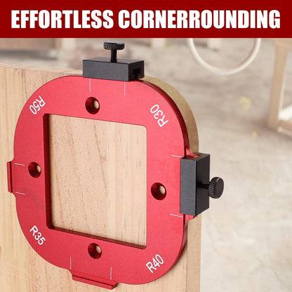 🛠️🛠️2 Pcs Router Corner Radius Template R10/R15/R20/R25/ R30/R35/R40/R50, Aluminum Router Corner Rounding Jig for Woodworking, 4-in-1 Arc Cutting Guide Set for Trim, Handheld, and Table Routers