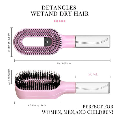 2-in-1 Detangler Hair Brush, With Built-In Mister Spray, Wet & Dry Detangling Brush