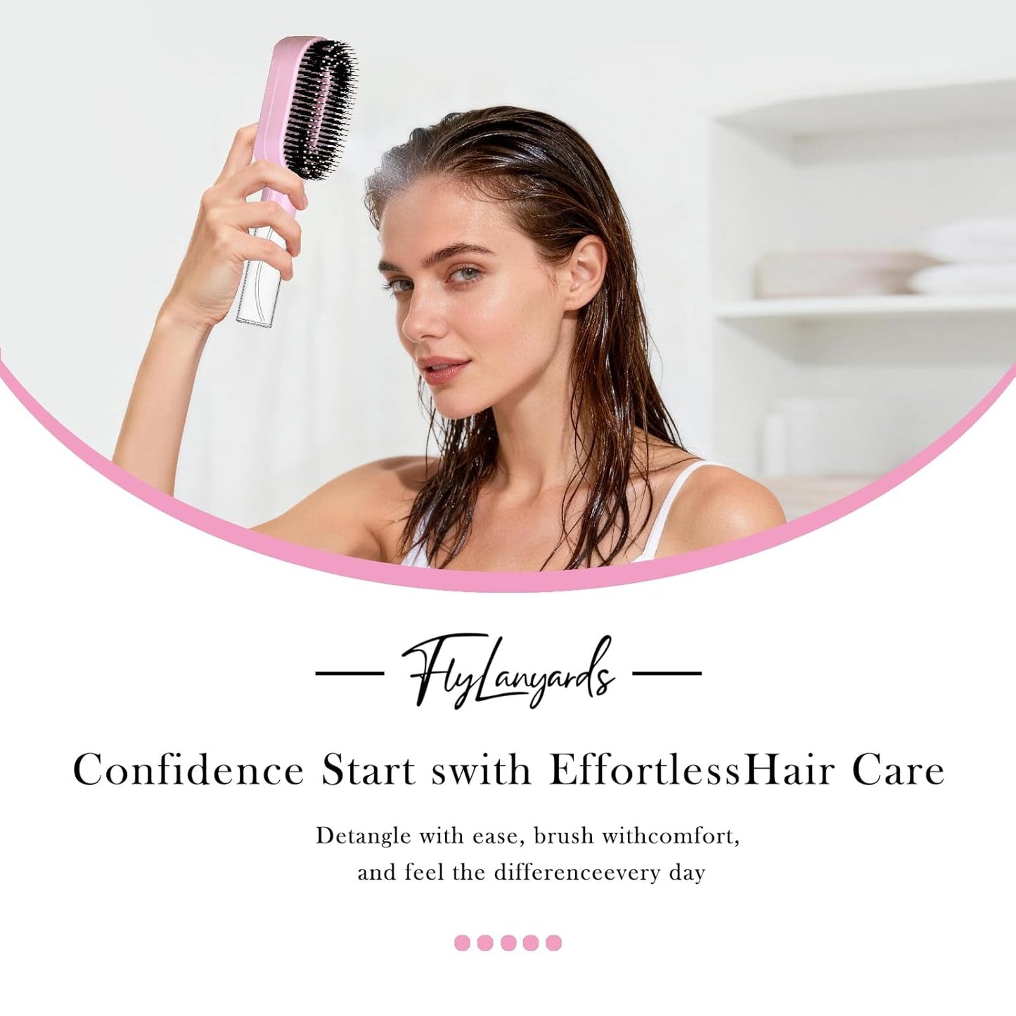 2-in-1 Detangler Hair Brush, With Built-In Mister Spray, Wet & Dry Detangling Brush