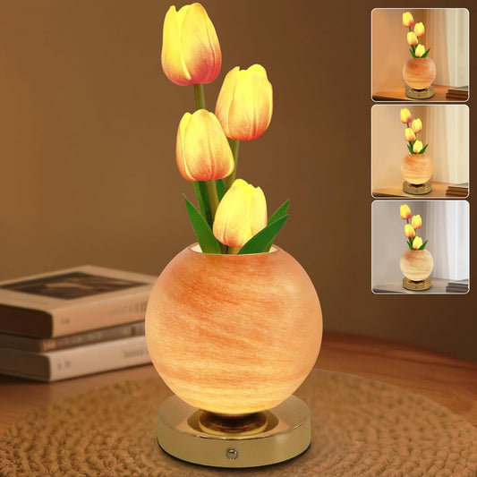 Tulip Table Lamp, Rechargeable Cordless Touch Dimming
