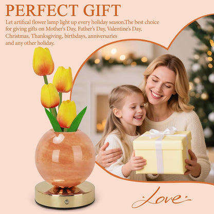 Tulip Table Lamp, Rechargeable Cordless Touch Dimming