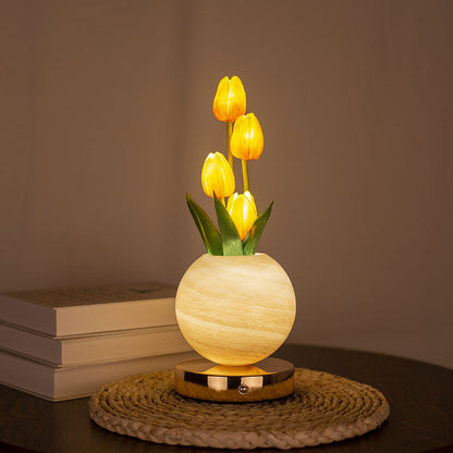 Tulip Table Lamp, Rechargeable Cordless Touch Dimming