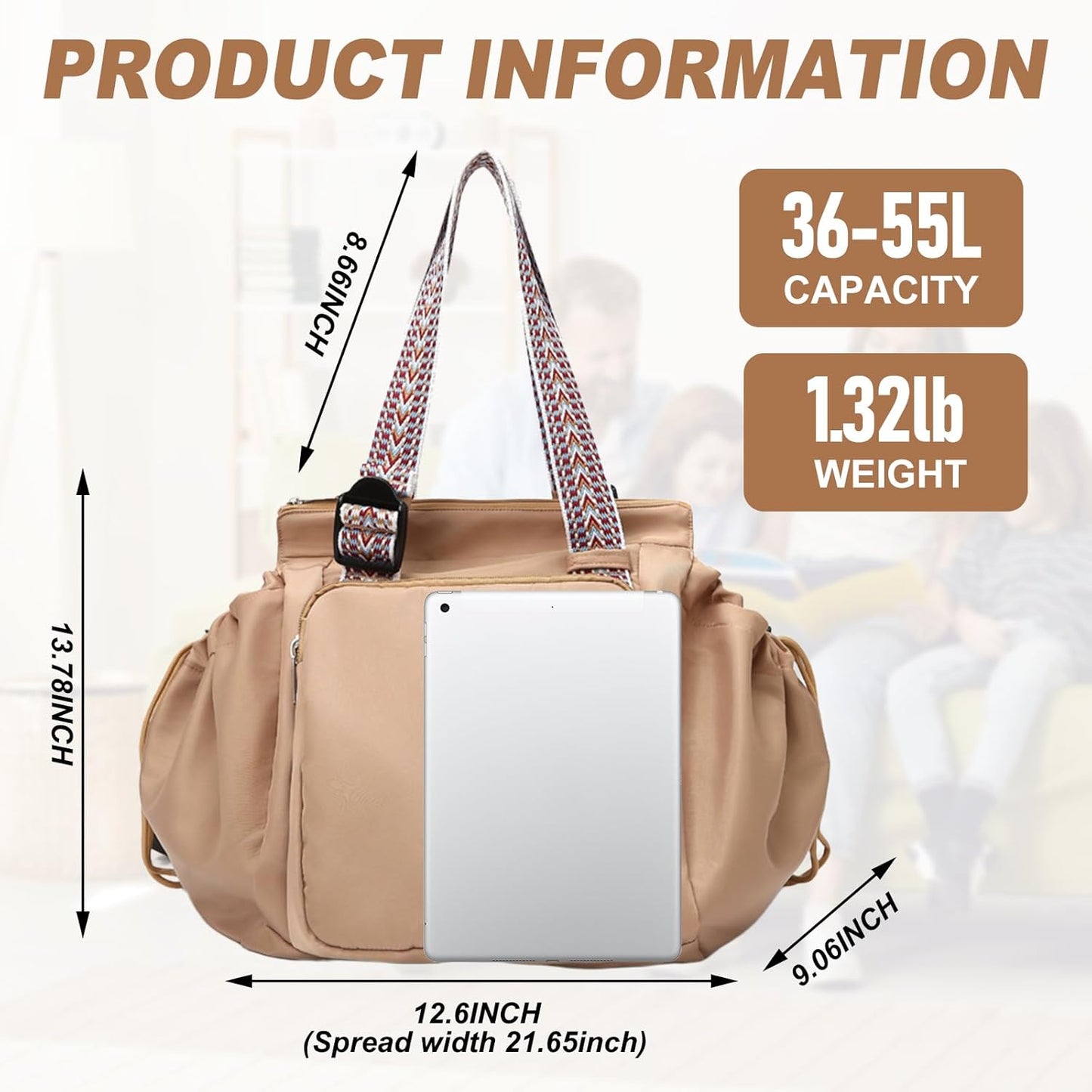 Travel Organizer Bag for Ladies - Doubles as a Stylish Backpack, Crossbody and Shoulder Bag, Boasts Great Storage Capacity