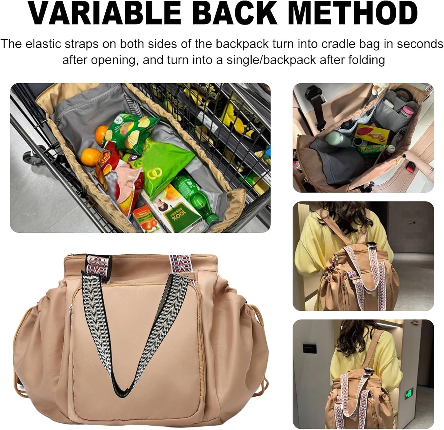 Travel Organizer Bag for Ladies - Doubles as a Stylish Backpack, Crossbody and Shoulder Bag, Boasts Great Storage Capacity