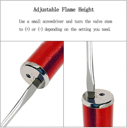 Torch Lighter,Metal All-in-One Tube Built-in Detachable Refillable Butane Torch Handheld Lighter