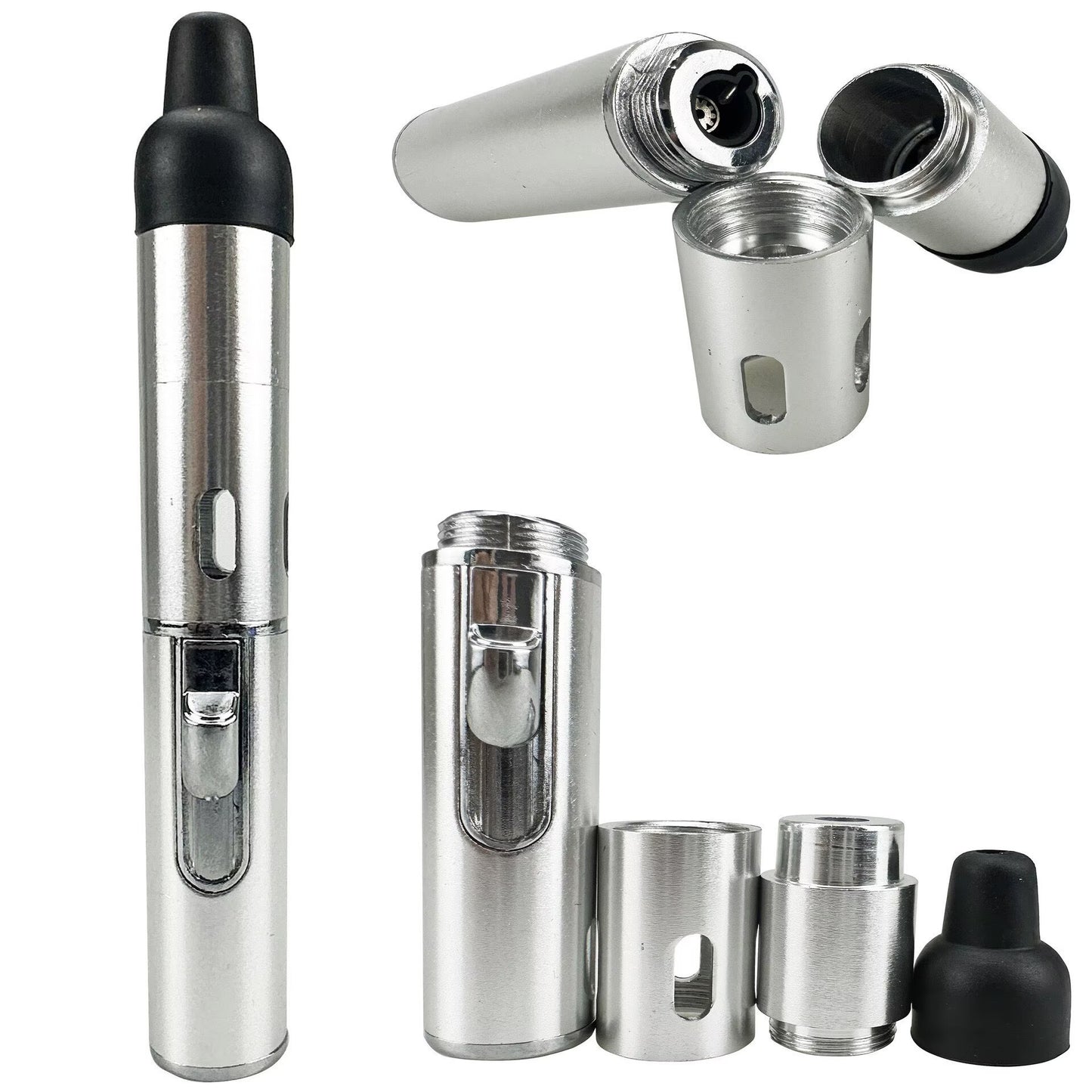Torch Lighter,Metal All-in-One Tube Built-in Detachable Refillable Butane Torch Handheld Lighter