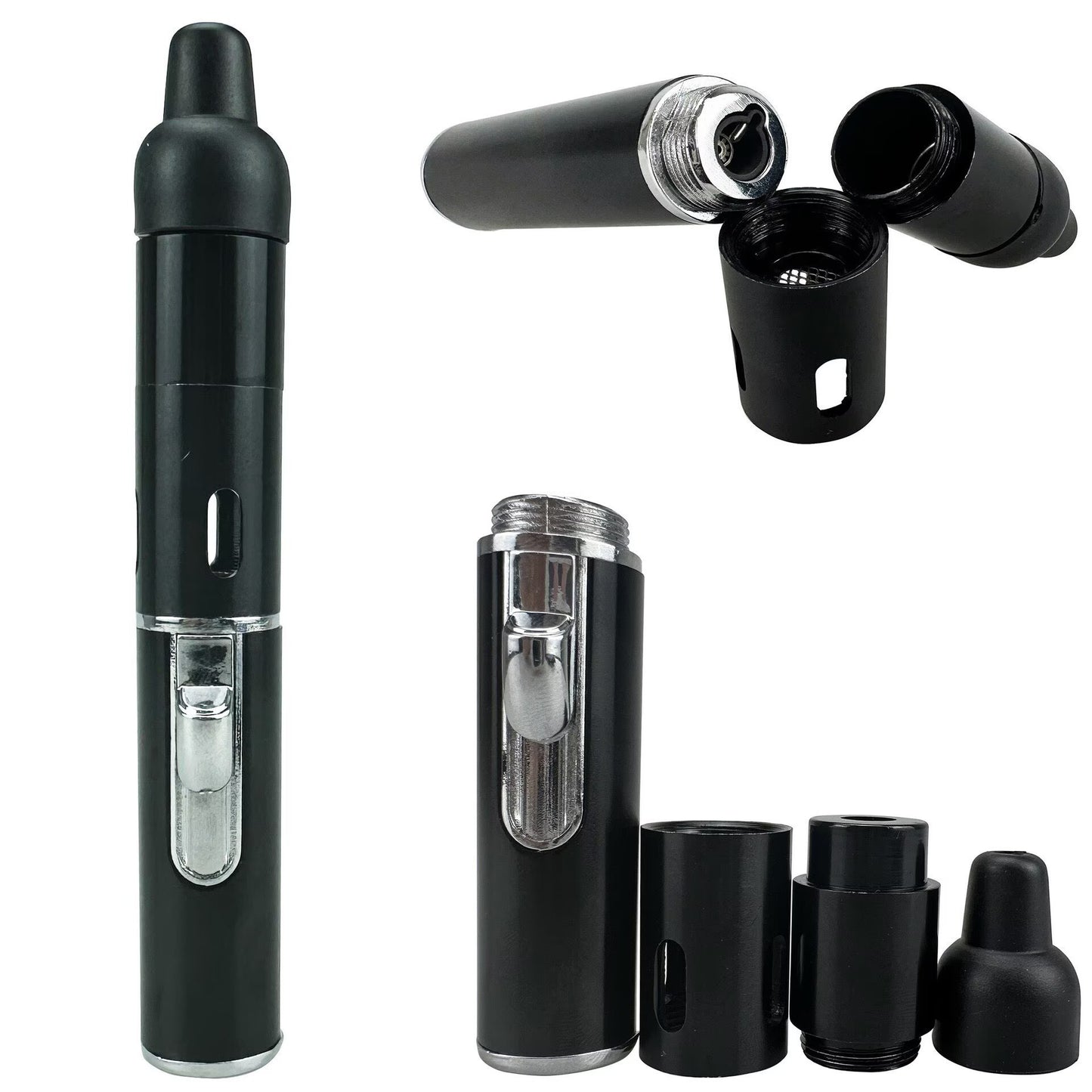 Torch Lighter,Metal All-in-One Tube Built-in Detachable Refillable Butane Torch Handheld Lighter
