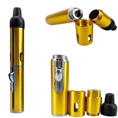 Torch Lighter,Metal All-in-One Tube Built-in Detachable Refillable Butane Torch Handheld Lighter