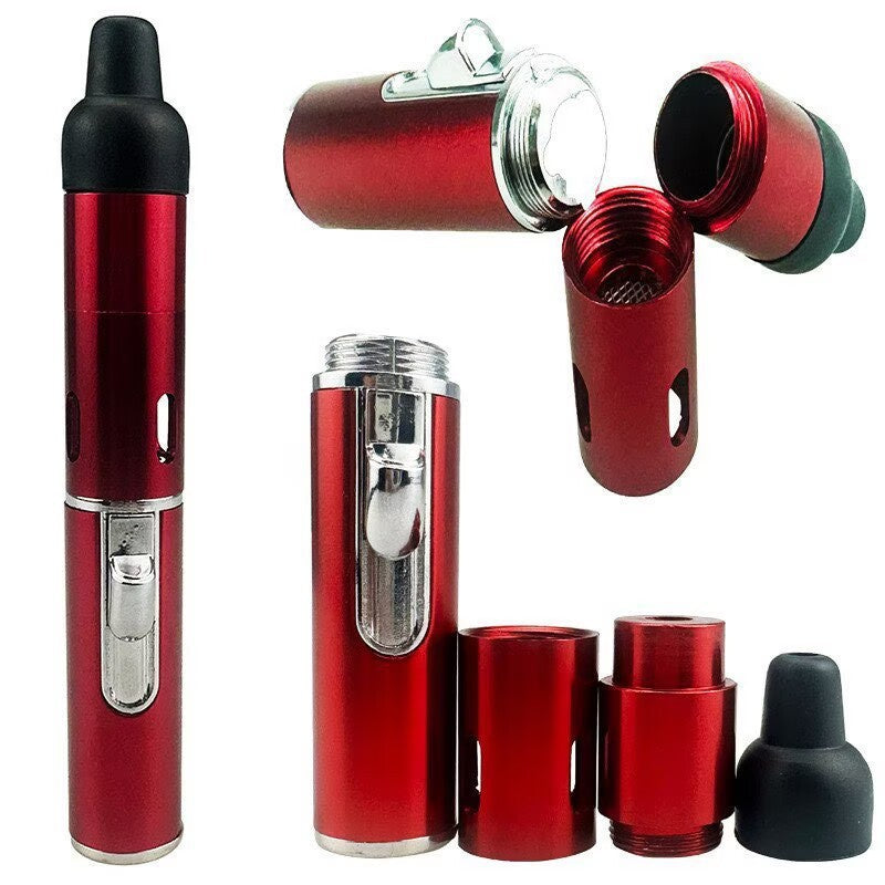 Torch Lighter,Metal All-in-One Tube Built-in Detachable Refillable Butane Torch Handheld Lighter