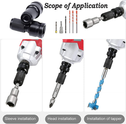 2PCS 1/2 inch Square Drive to 1/4 inch Hex Female Socket Adapter Converter Chuck Adaptor for Air and Electric Impact Wrench Impact Drill Ratchet Wrench