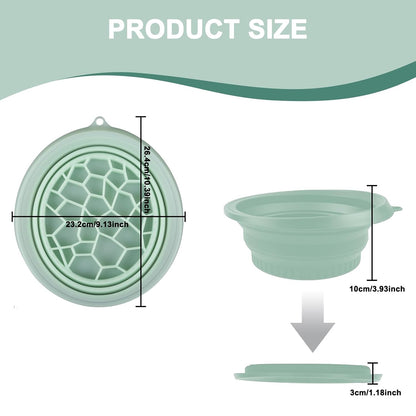 🧊🧊Face Bowl for Ice with Built-in Ice Tray – Collapsible Silicone Facial Ice Bath Bowl for Cold Plunge Therapy, Acne Relief & Skin Tightening – Green Home, Camping & Travel Portable Spa Tool