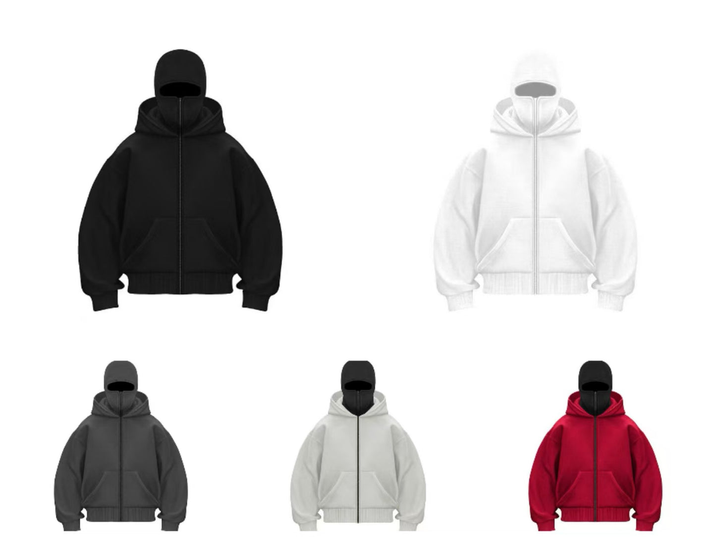 Zip Up Hoodies ,Sweatshirt Jackets with Mask(unisex)