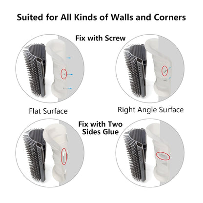 2 Pack Self Grooming Cat Brush - Wall Corner Scratcher with Massage Combs for Long and Short Fur Cats, Kittens