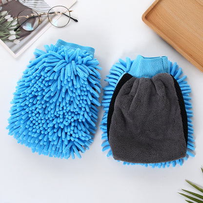🧽🧽3 pcs Car Wash Mitt, Double-Sided Chenille Microfiber