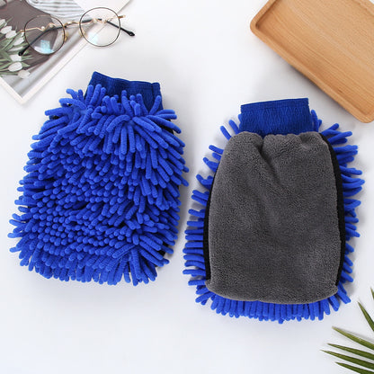 🧽🧽3 pcs Car Wash Mitt, Double-Sided Chenille Microfiber