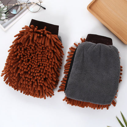 🧽🧽3 pcs Car Wash Mitt, Double-Sided Chenille Microfiber