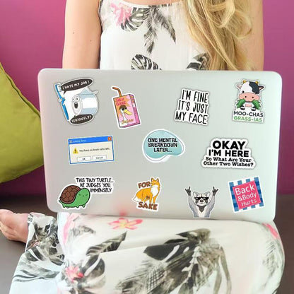 🔥Set of 130 Pcs Funny Saying Stickers
