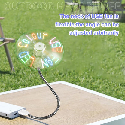 USB LED RGB Programmable Fan, Flexible LED Programmable Message Display